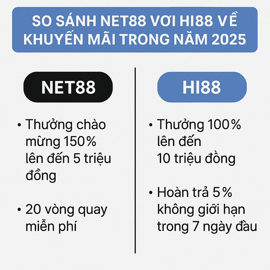 So sánh Net88 và Hi88 đâu là sự lựa chọn tối ưu cho người chơi?